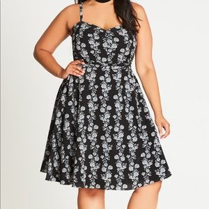 City Chic Black Floral Sundress, Size M